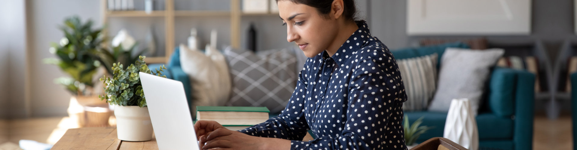 woman using laptop